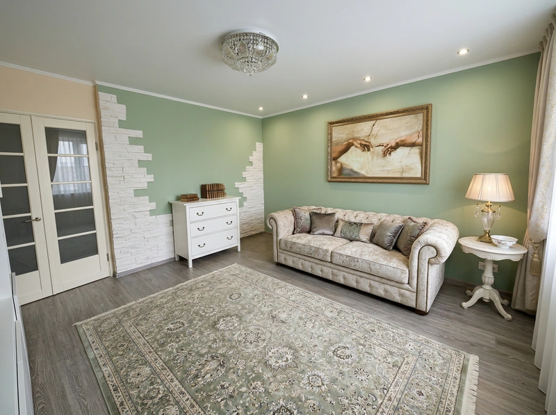 Дизайн гостиной в стиле Классика — фото интерьера от нейросети RoomGPT