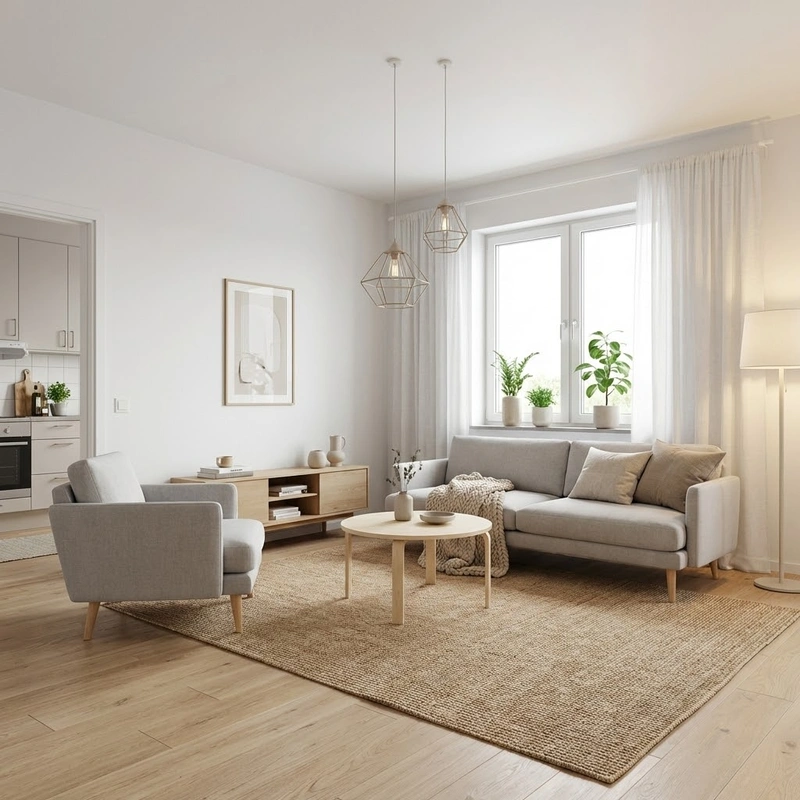 Дизайн интерьера в стиле Хюгге — Гостиная от нейросети RoomGPT