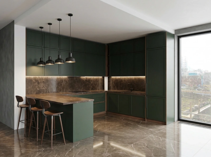 Дизайн кухни в стиле Лофт — фото интерьера от нейросети RoomGPT