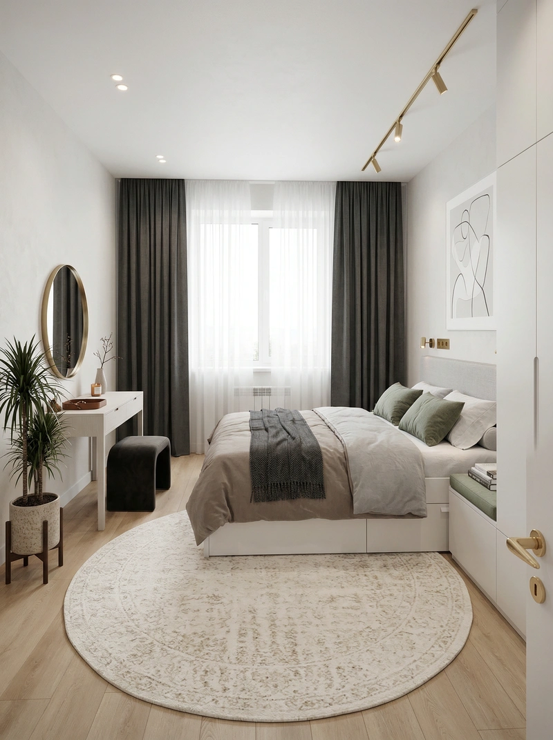 Дизайн интерьера в стиле Минимализм — Спальня от нейросети RoomGPT