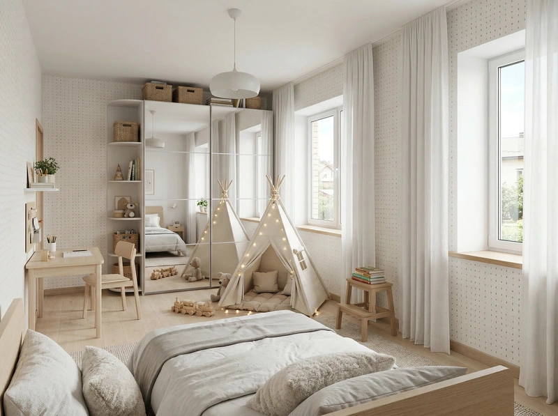 Дизайн детской в стиле Хюгге — фото интерьера от нейросети RoomGPT