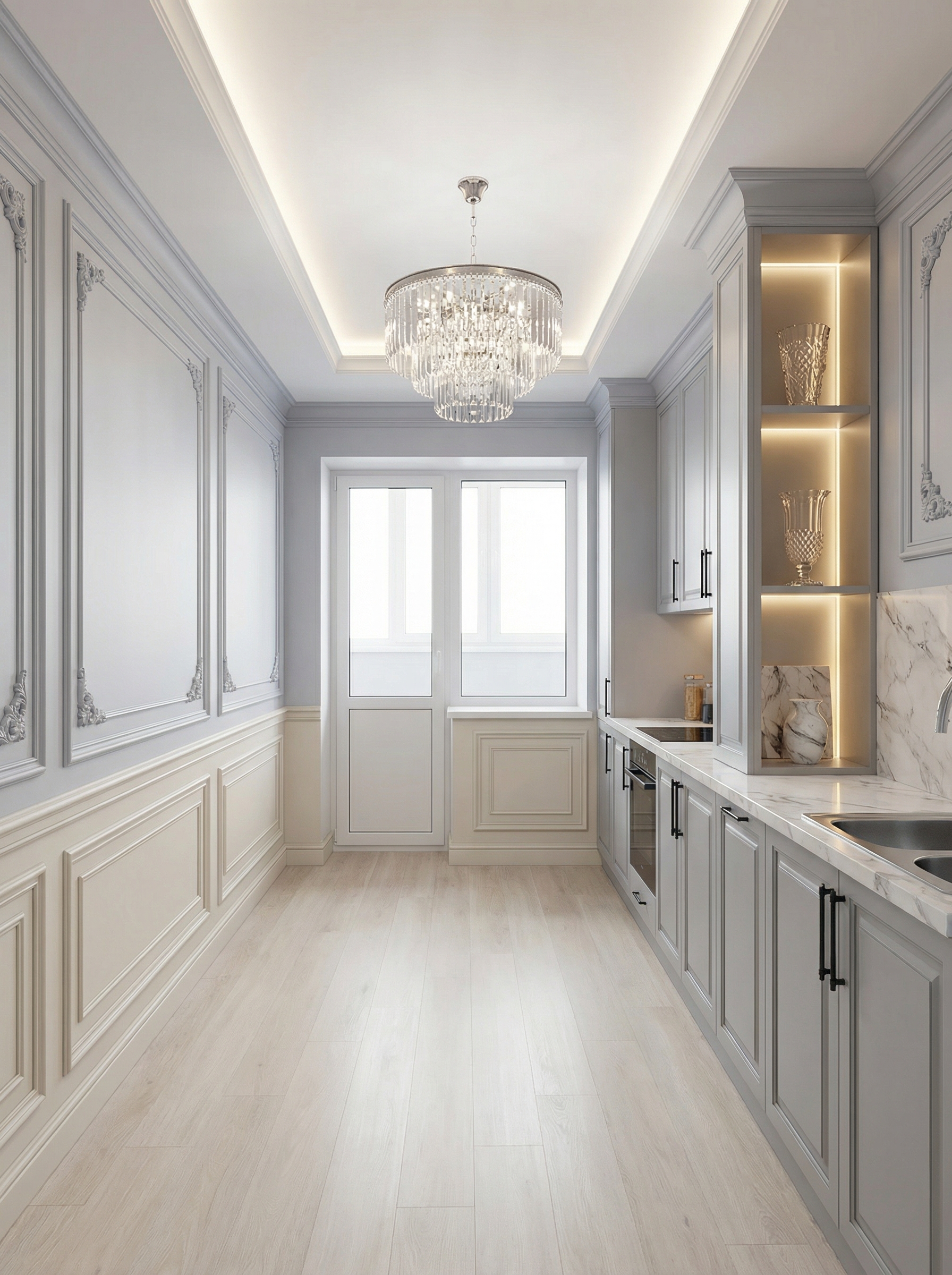 Дизайн кухни в стиле Классика — фото интерьера от нейросети RoomGPT