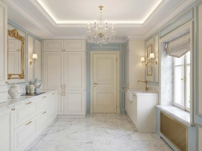 Дизайн интерьера в стиле Неоклассика — Кухня от нейросети RoomGPT