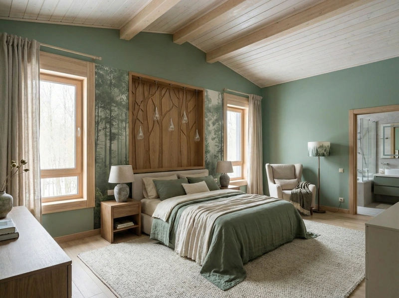 Дизайн интерьера в стиле Сканди — Спальня от нейросети RoomGPT