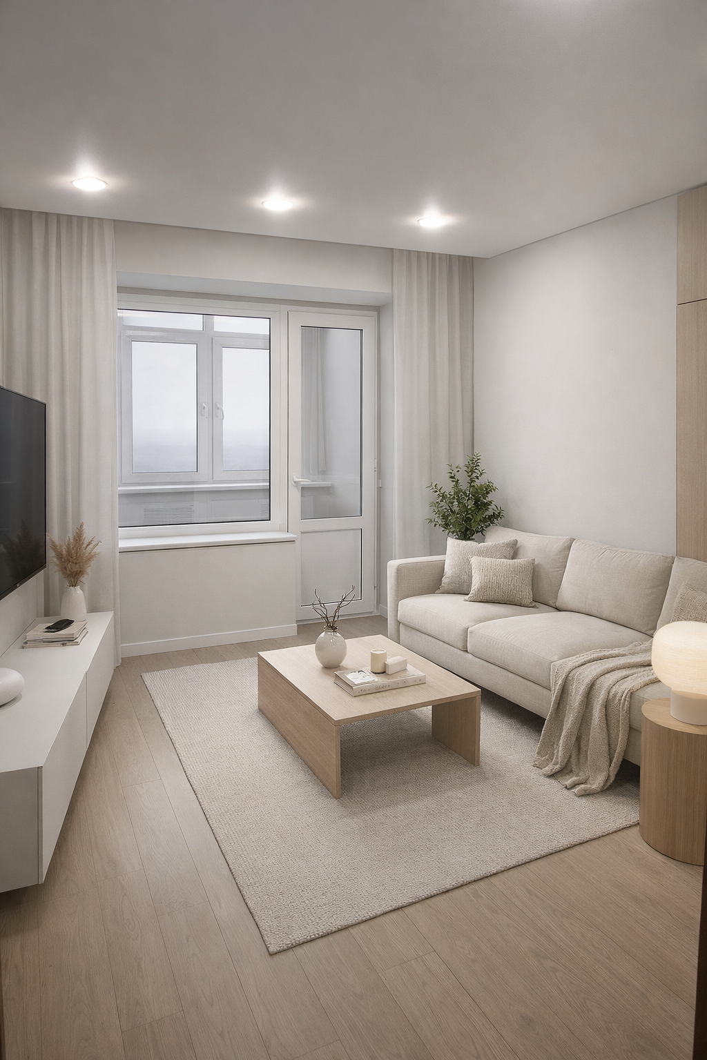 Дизайн гостиной в стиле Минимализм — фото интерьера от нейросети RoomGPT