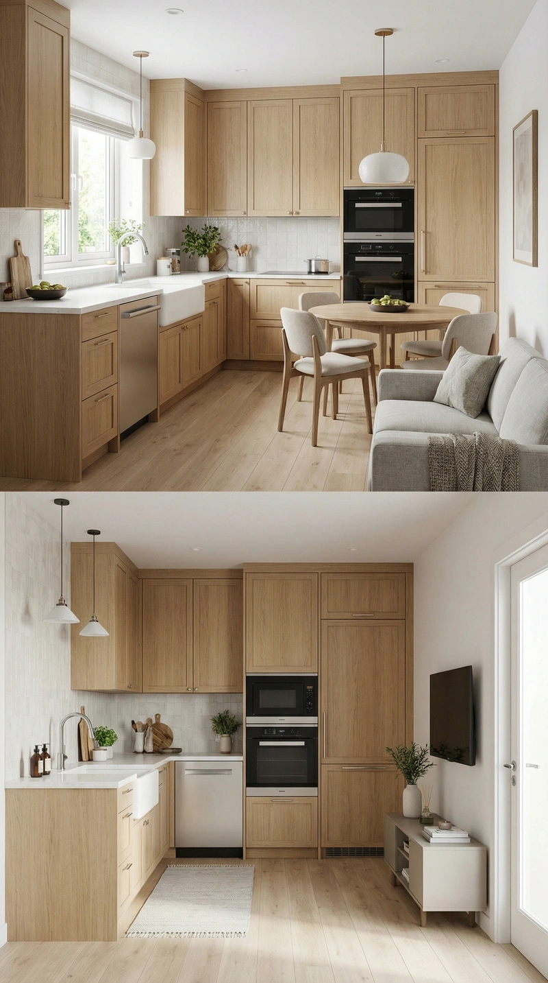 Дизайн интерьера в стиле Сканди — Кухня от нейросети RoomGPT