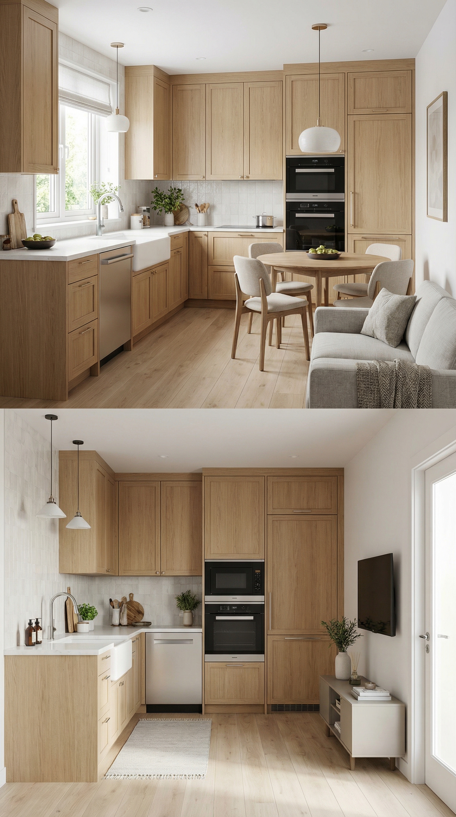 Дизайн кухни в стиле Сканди — фото интерьера от нейросети RoomGPT