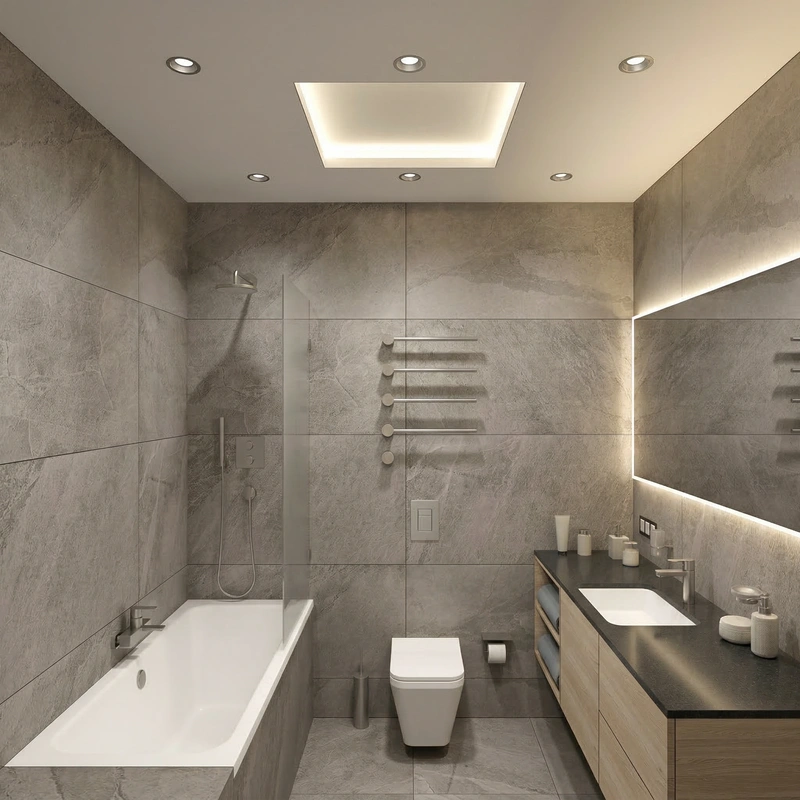 Дизайн интерьера в стиле Минимализм — Ванная от нейросети RoomGPT