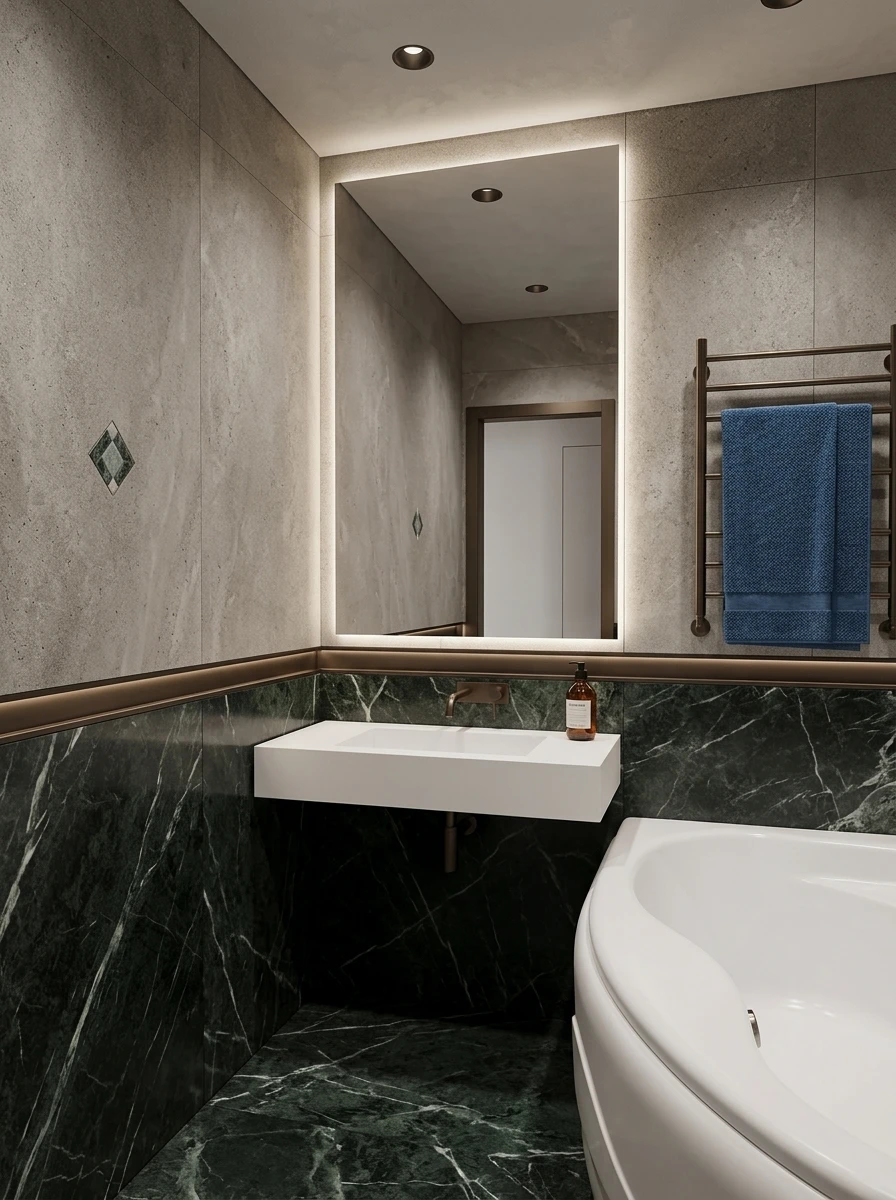 Дизайн ванной в стиле Минимализм — фото интерьера от нейросети RoomGPT