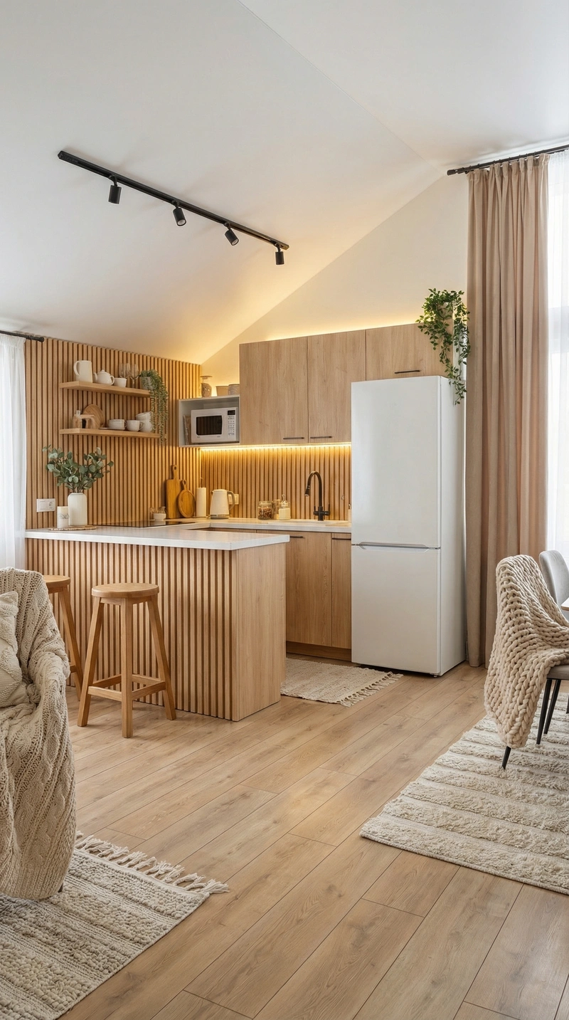 Дизайн интерьера в стиле Хюгге — Кухня от нейросети RoomGPT