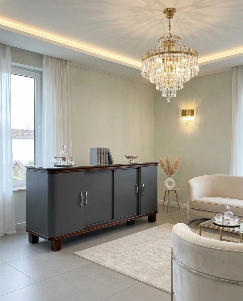 Дизайн интерьера в стиле Неоклассика — Гостиная от нейросети RoomGPT