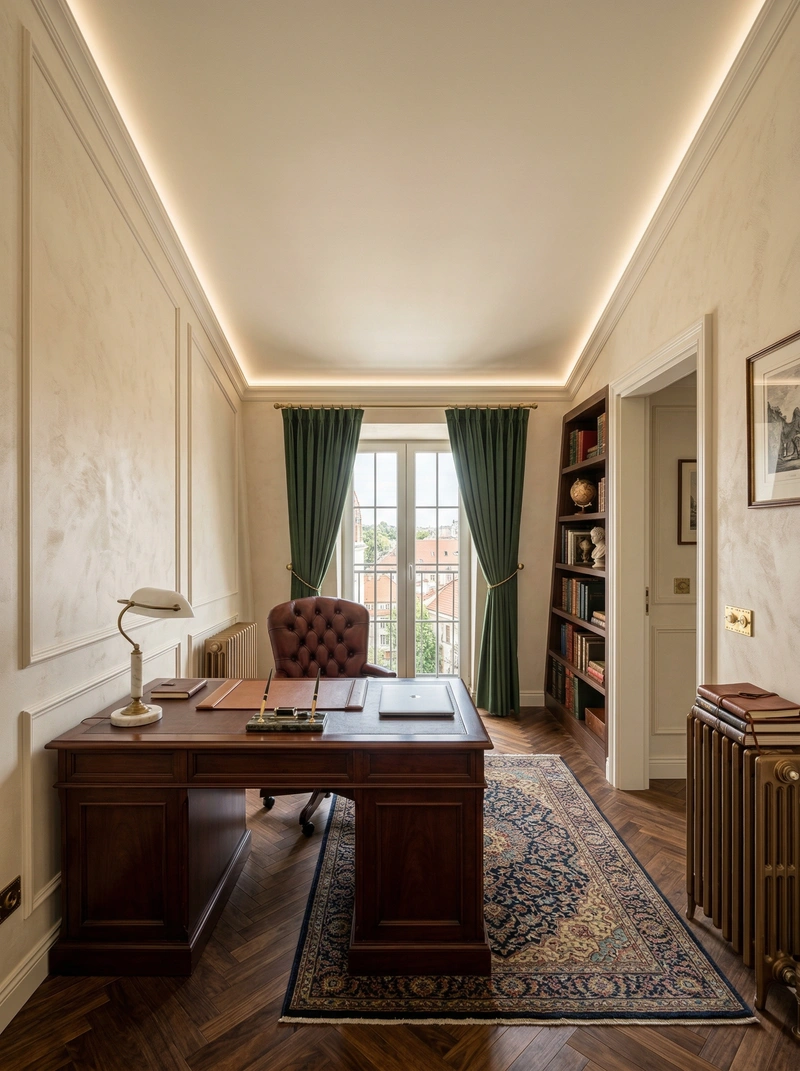 Дизайн интерьера в стиле Классика — Кабинет от нейросети RoomGPT