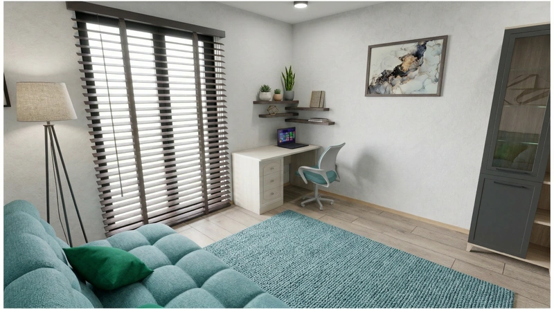 Дизайн интерьера в стиле Сканди — Кабинет от нейросети RoomGPT