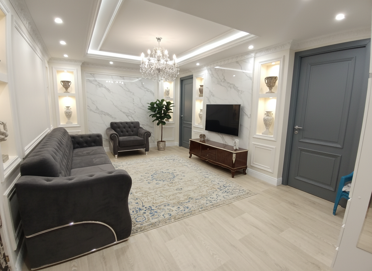 Дизайн гостиной в стиле Классика — фото интерьера от нейросети RoomGPT