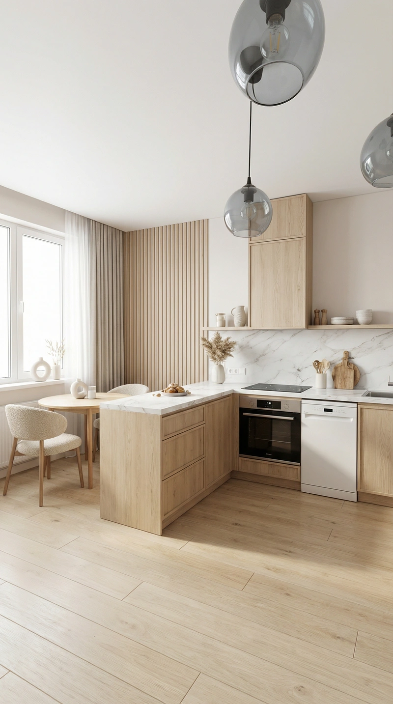 Дизайн интерьера в стиле Хюгге — Кухня от нейросети RoomGPT