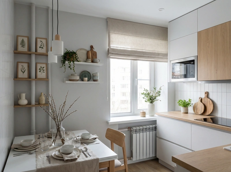 Дизайн интерьера в стиле Сканди — Кухня от нейросети RoomGPT