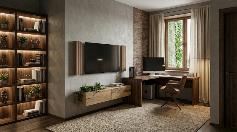 Дизайн гостиной в стиле Лофт — фото интерьера от нейросети RoomGPT