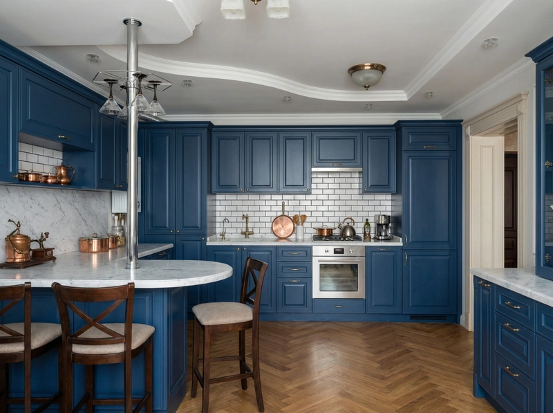 Дизайн кухни в стиле Классика — фото интерьера от нейросети RoomGPT