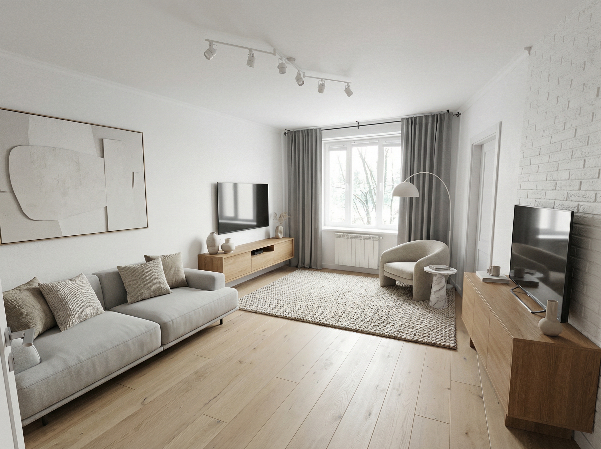 Дизайн гостиной в стиле Минимализм — фото интерьера от нейросети RoomGPT