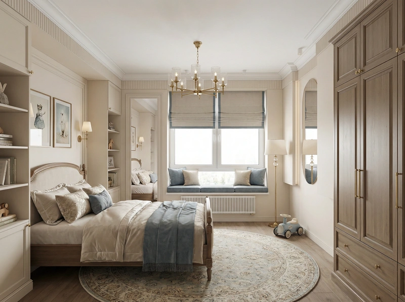 Дизайн интерьера в стиле Классика — Детская от нейросети RoomGPT