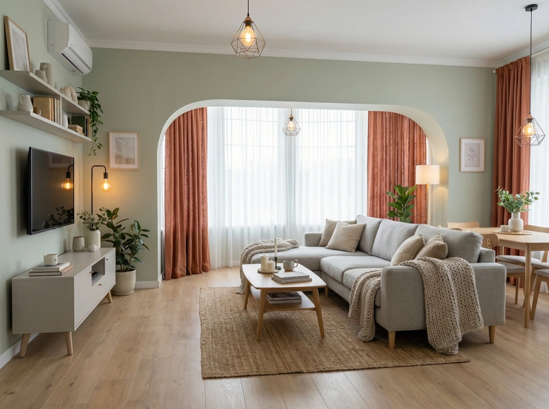 Дизайн интерьера в стиле Хюгге — Гостиная от нейросети RoomGPT