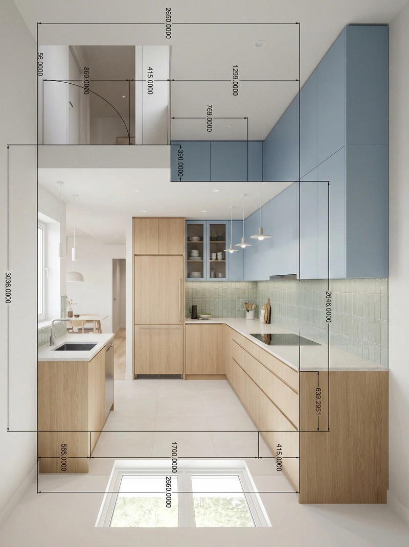 Дизайн интерьера в стиле Сканди — Кухня от нейросети RoomGPT