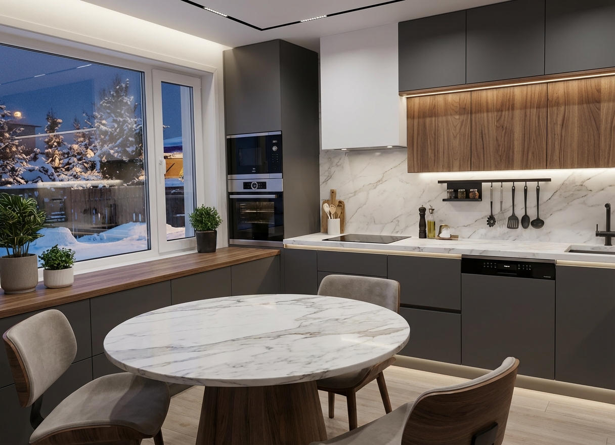 Дизайн кухни в стиле Минимализм — фото интерьера от нейросети RoomGPT