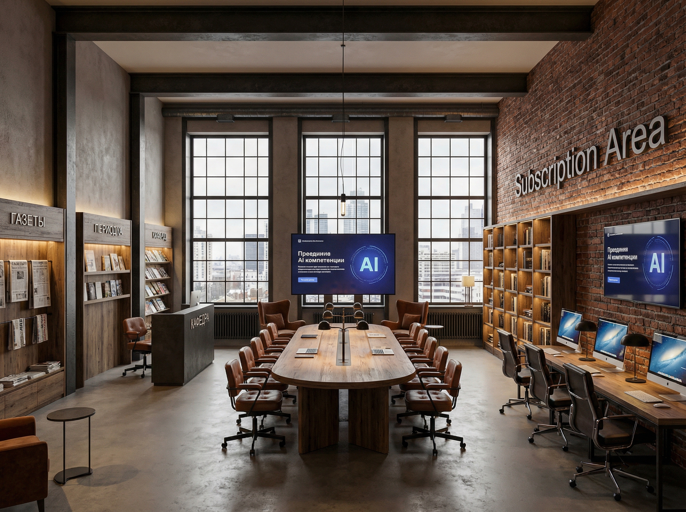 Дизайн гостиной в стиле Лофт — фото интерьера от нейросети RoomGPT