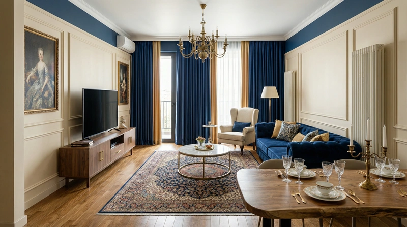 Дизайн интерьера в стиле Классика — Гостиная от нейросети RoomGPT