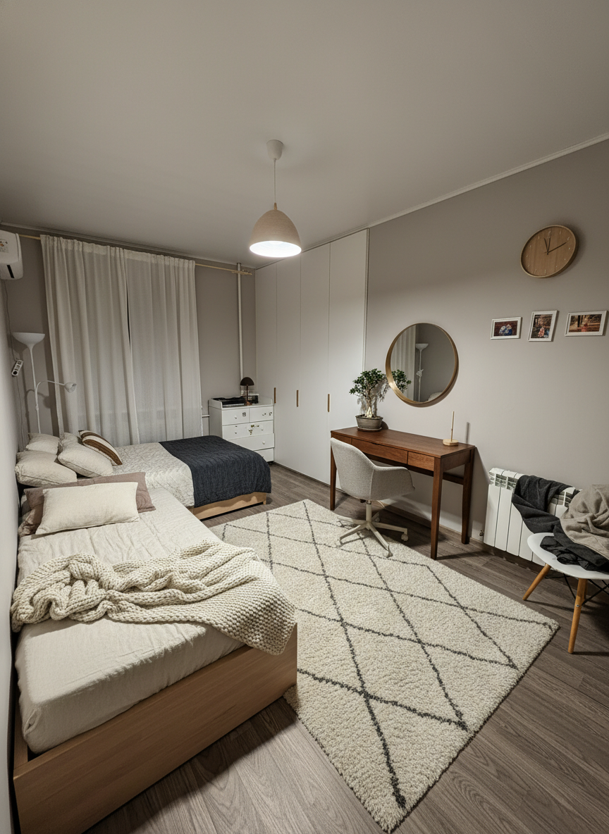 Дизайн спальни в стиле Japandi — фото интерьера от нейросети RoomGPT