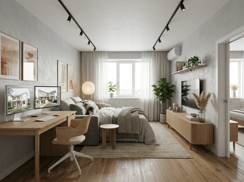 Дизайн интерьера в стиле Хюгге — Гостиная от нейросети RoomGPT