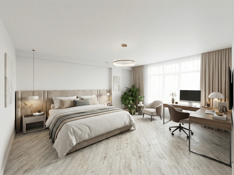 Дизайн интерьера в стиле Контемпорари — Спальня от нейросети RoomGPT