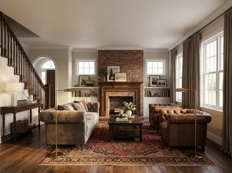 Дизайн интерьера в стиле Классика — Гостиная от нейросети RoomGPT