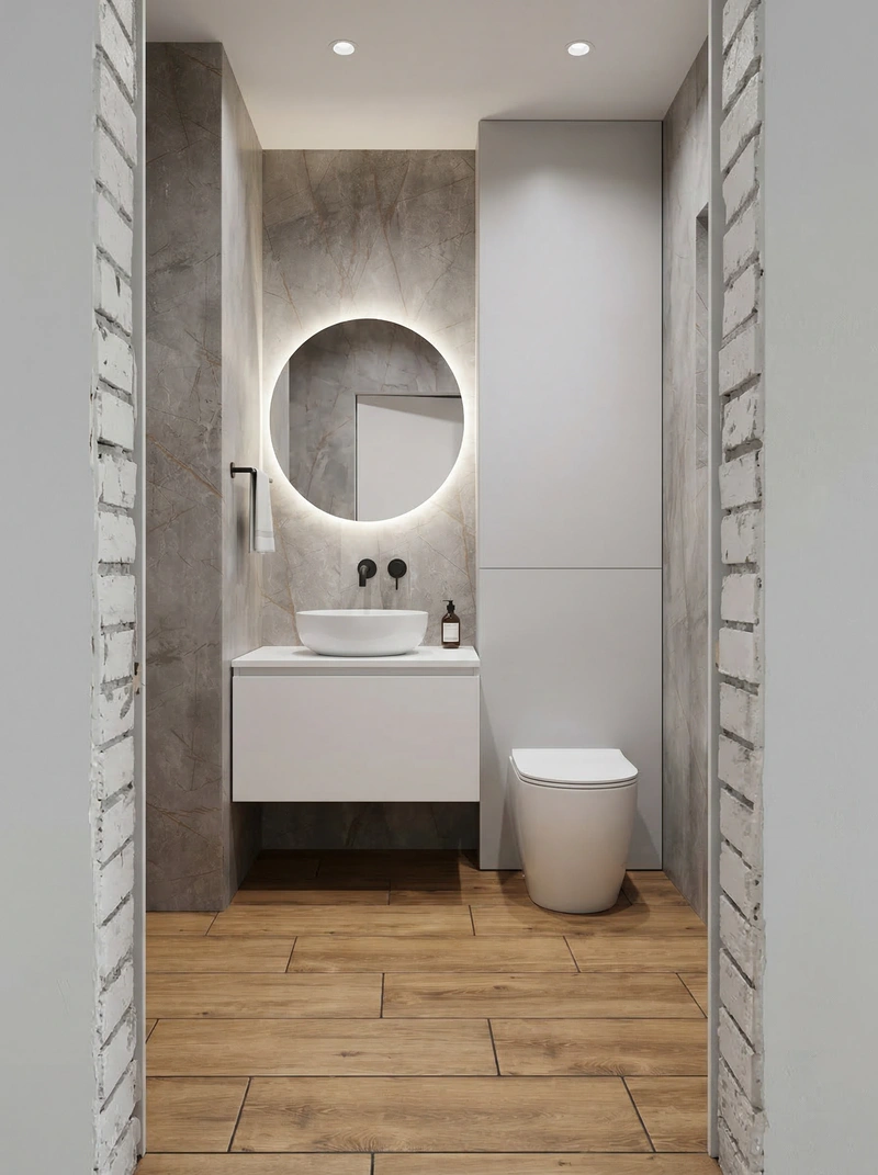 Дизайн интерьера в стиле Минимализм — Ванная от нейросети RoomGPT