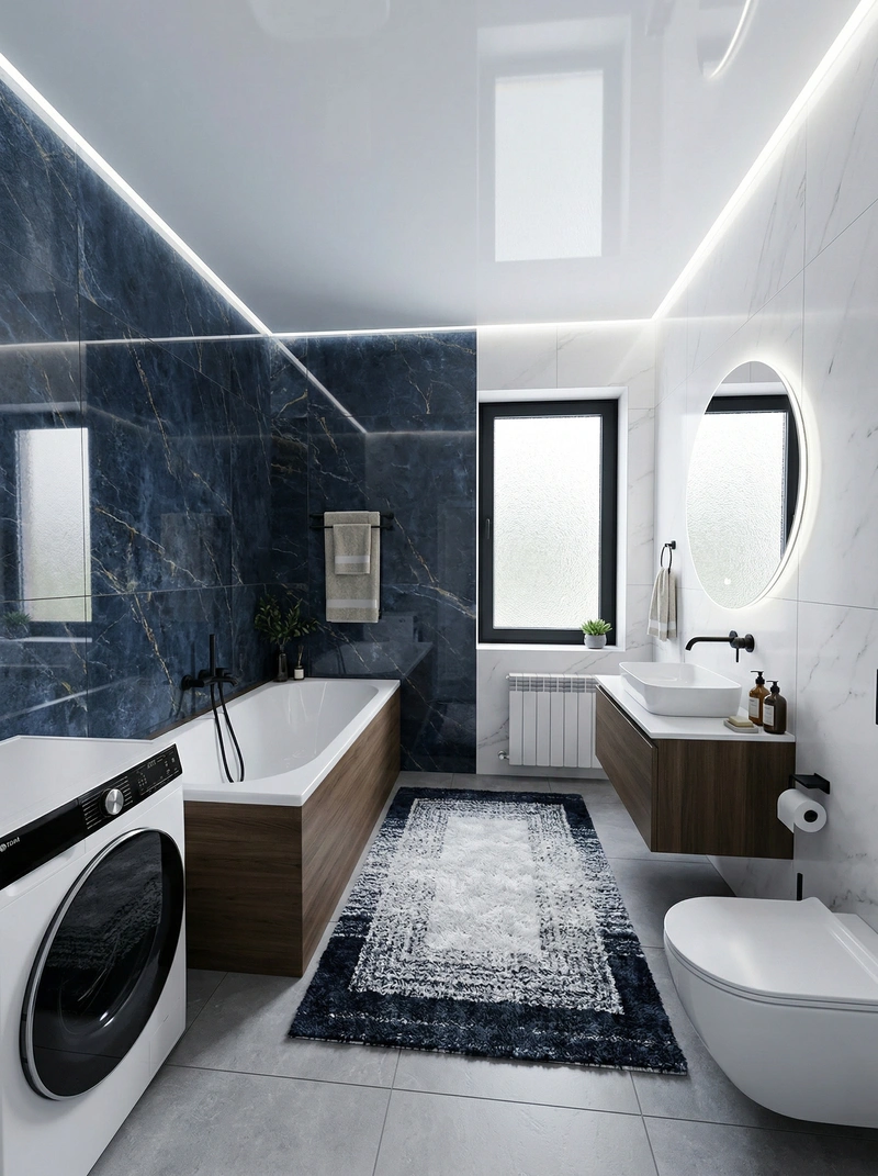 Дизайн ванной в стиле Минимализм — фото интерьера от нейросети RoomGPT