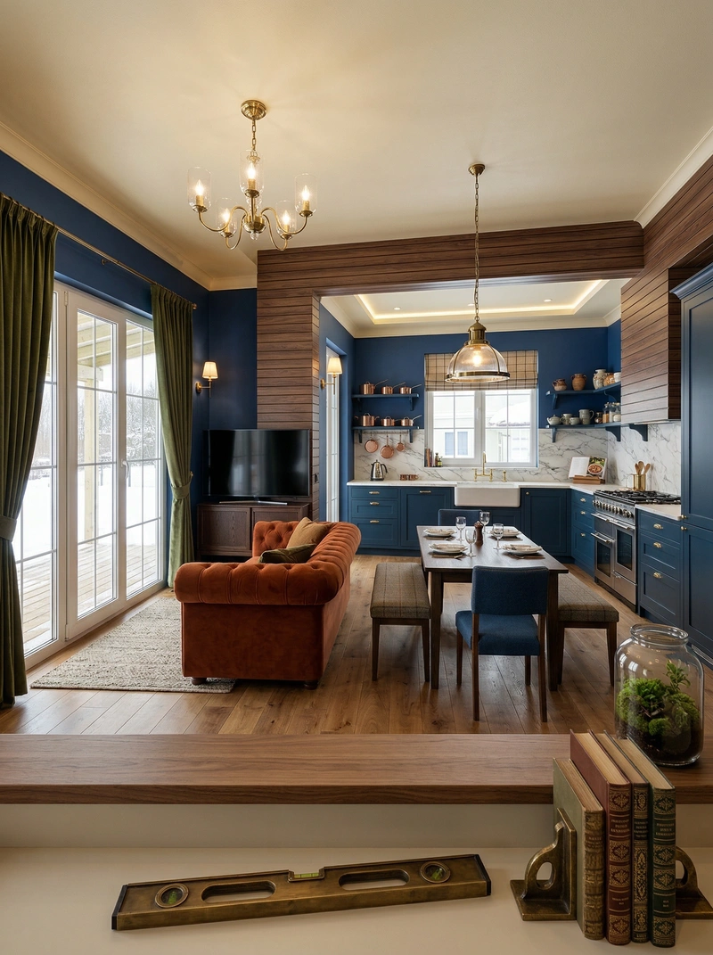 Дизайн кухни в стиле Британский — фото интерьера от нейросети RoomGPT