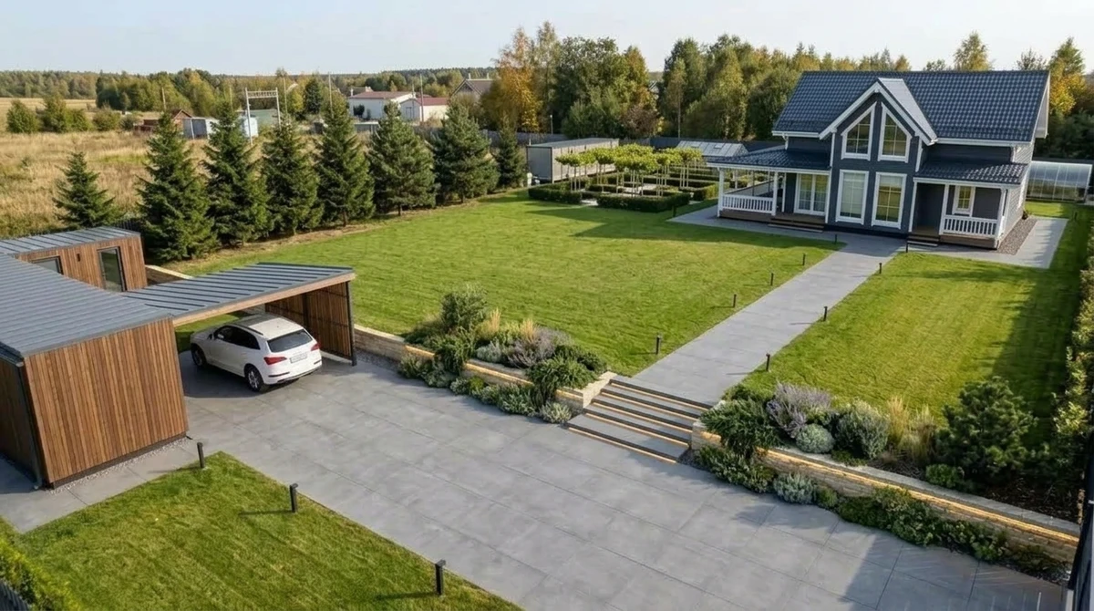 Дизайн участка в стиле Средиземноморский — фото участка от нейросети RoomGPT