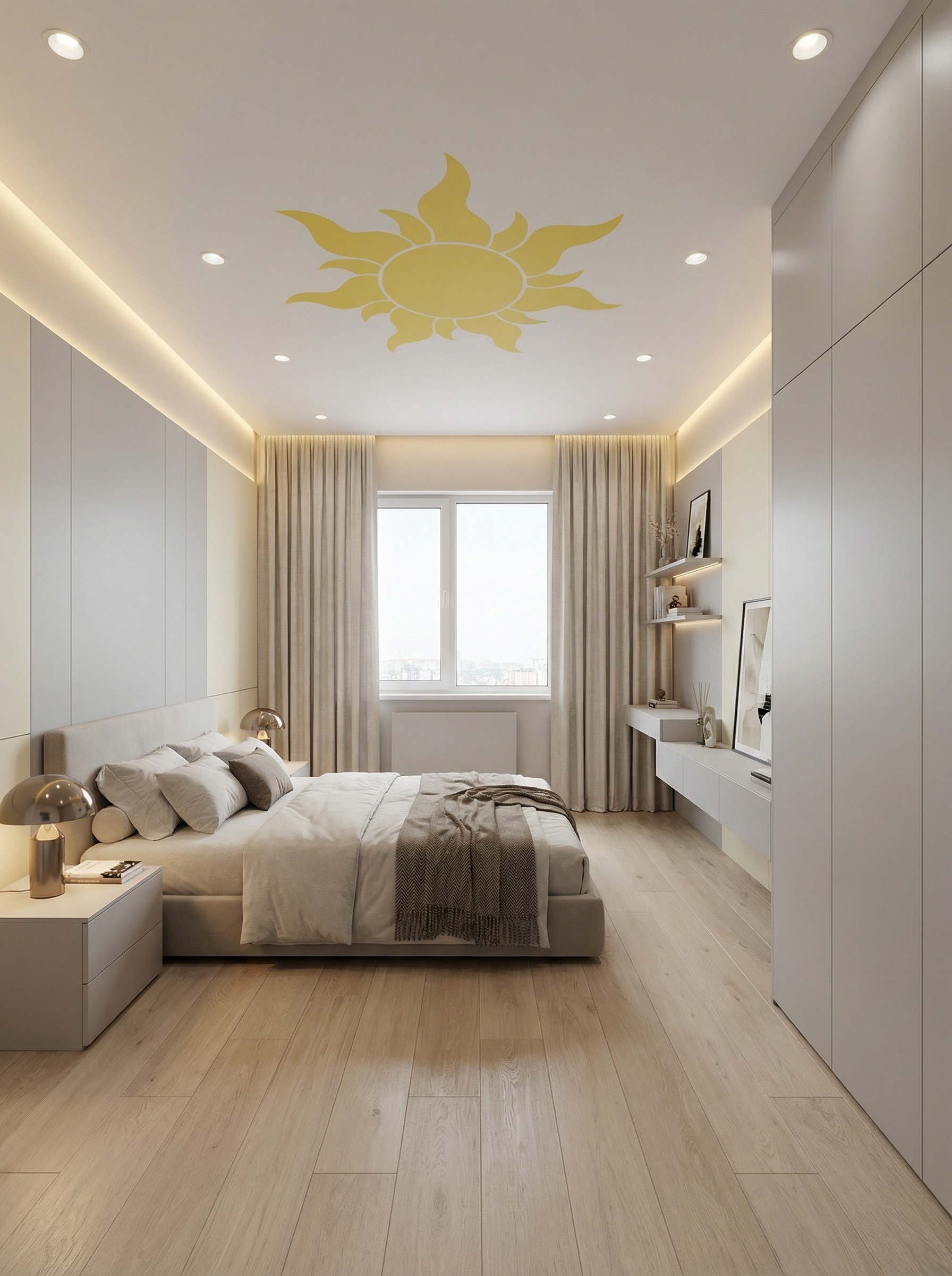 Дизайн спальни в стиле Минимализм — фото интерьера от нейросети RoomGPT