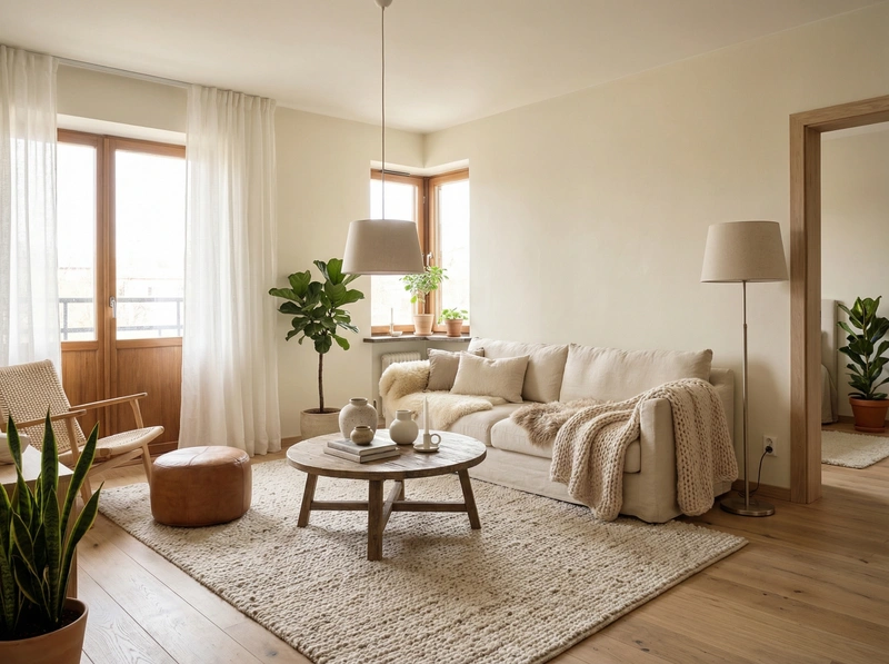 Дизайн интерьера в стиле Хюгге — Гостиная от нейросети RoomGPT