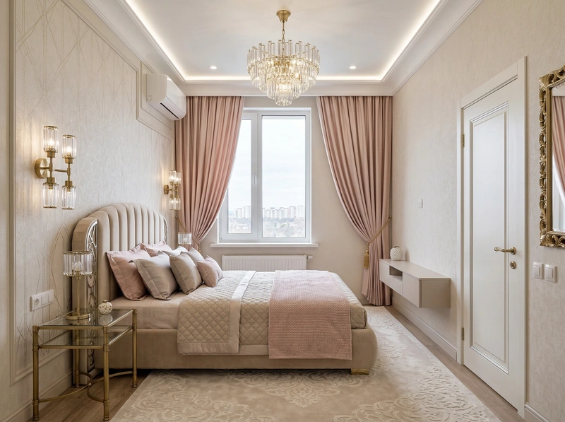 Дизайн интерьера в стиле Неоклассика — Спальня от нейросети RoomGPT
