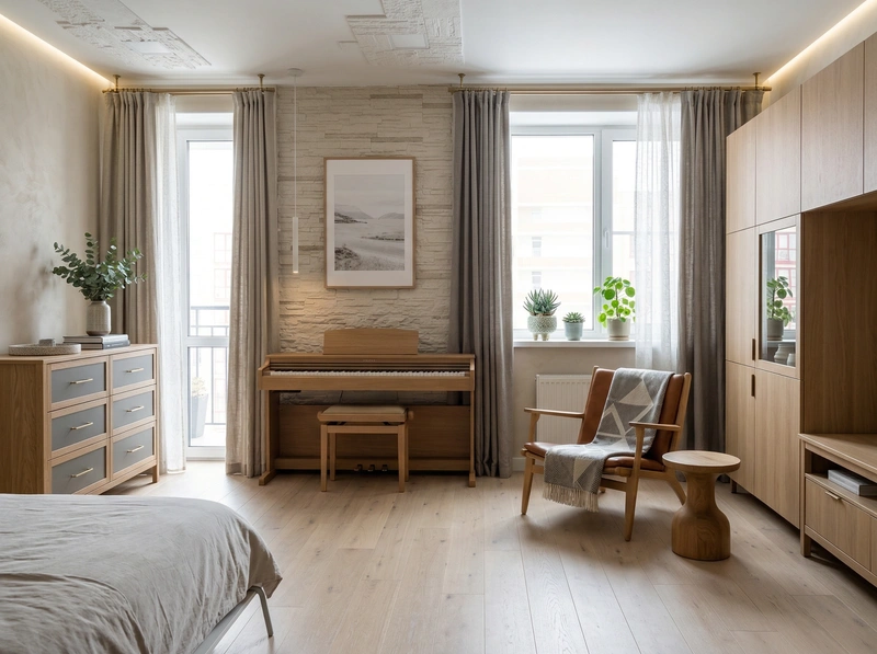 Дизайн интерьера в стиле Сканди — Спальня от нейросети RoomGPT