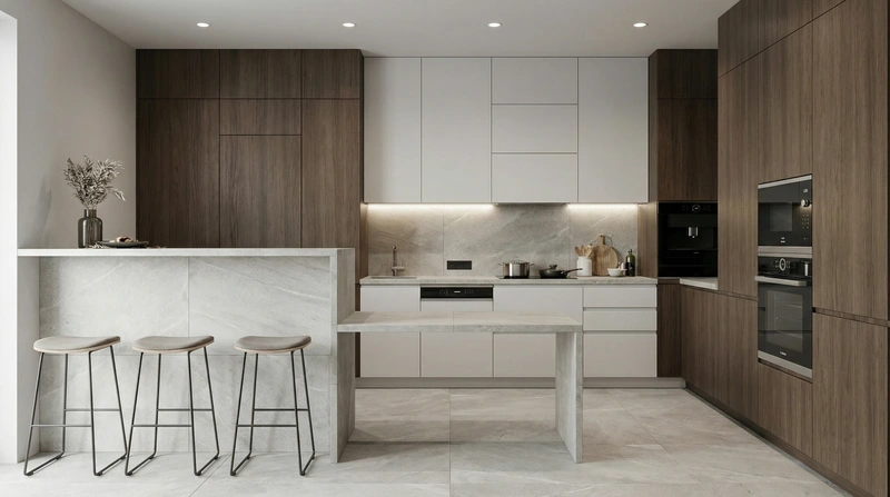 Дизайн кухни в стиле Минимализм — фото интерьера от нейросети RoomGPT