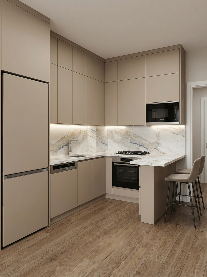 Дизайн интерьера в стиле Контемпорари — Кухня от нейросети RoomGPT