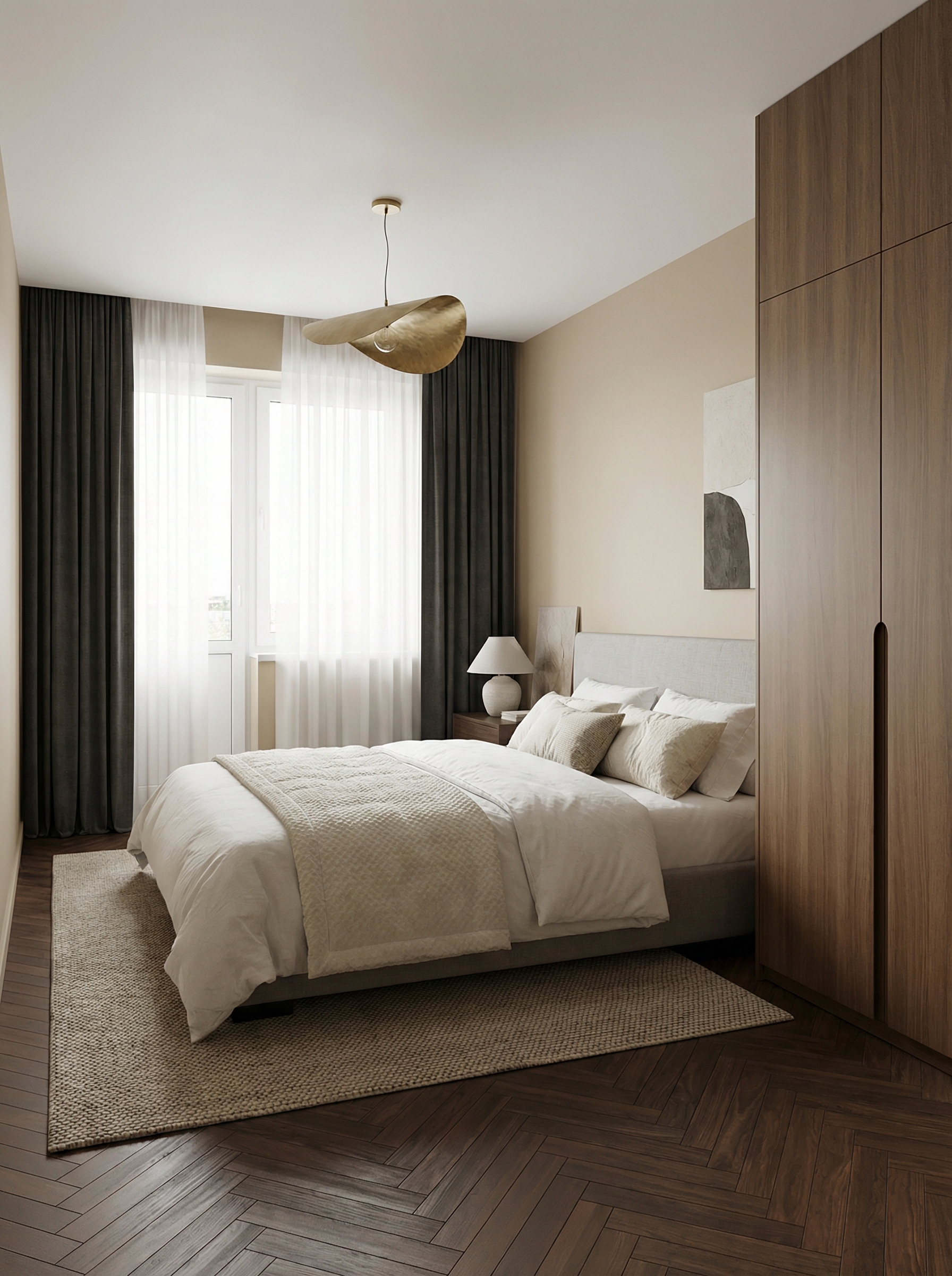 Дизайн спальни в стиле Минимализм — фото интерьера от нейросети RoomGPT