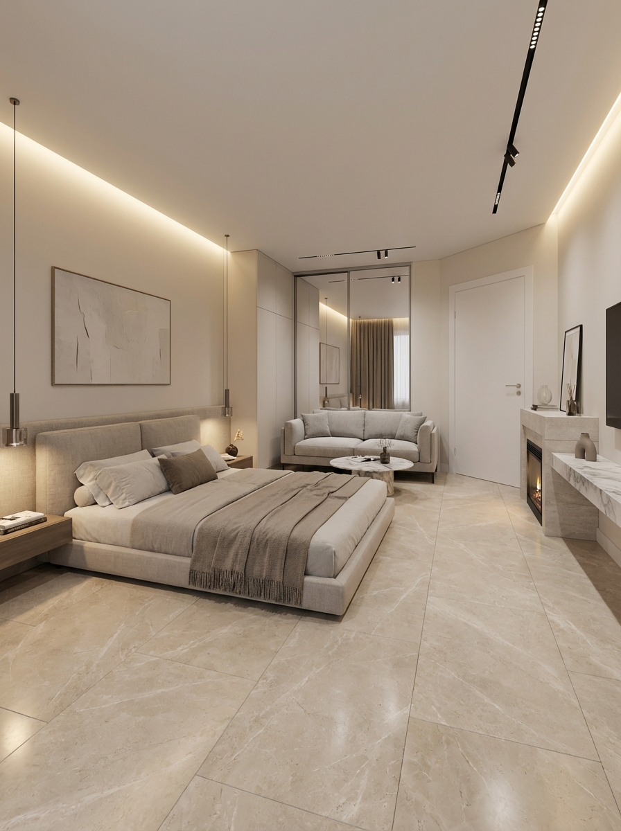 Дизайн спальни в стиле Минимализм — фото интерьера от нейросети RoomGPT