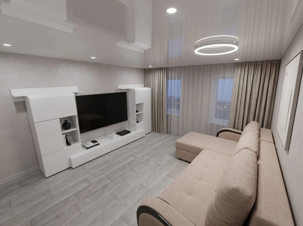 Дизайн интерьера в стиле Минимализм — Гостиная от нейросети RoomGPT