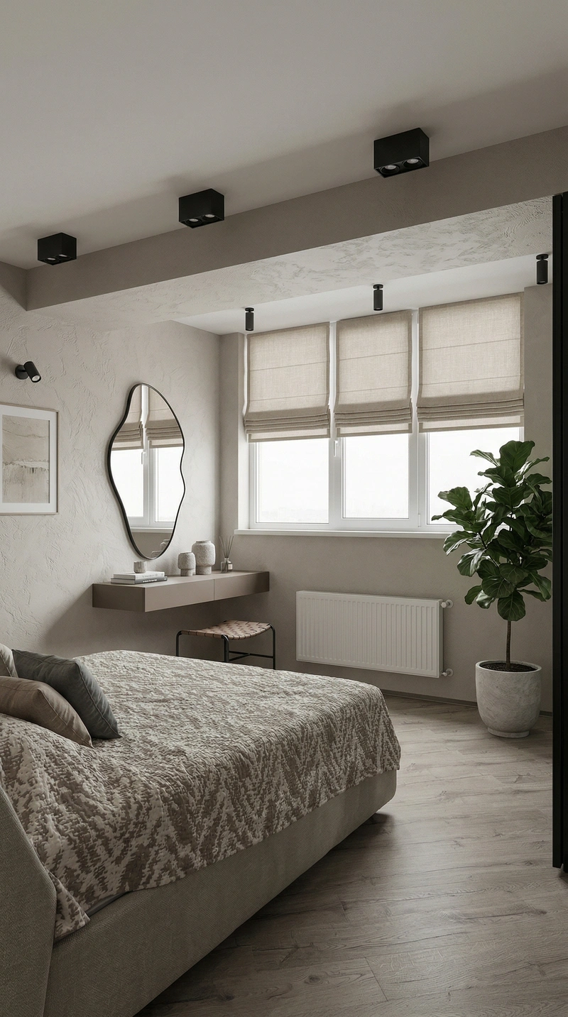 Дизайн спальни в стиле Минимализм — фото интерьера от нейросети RoomGPT