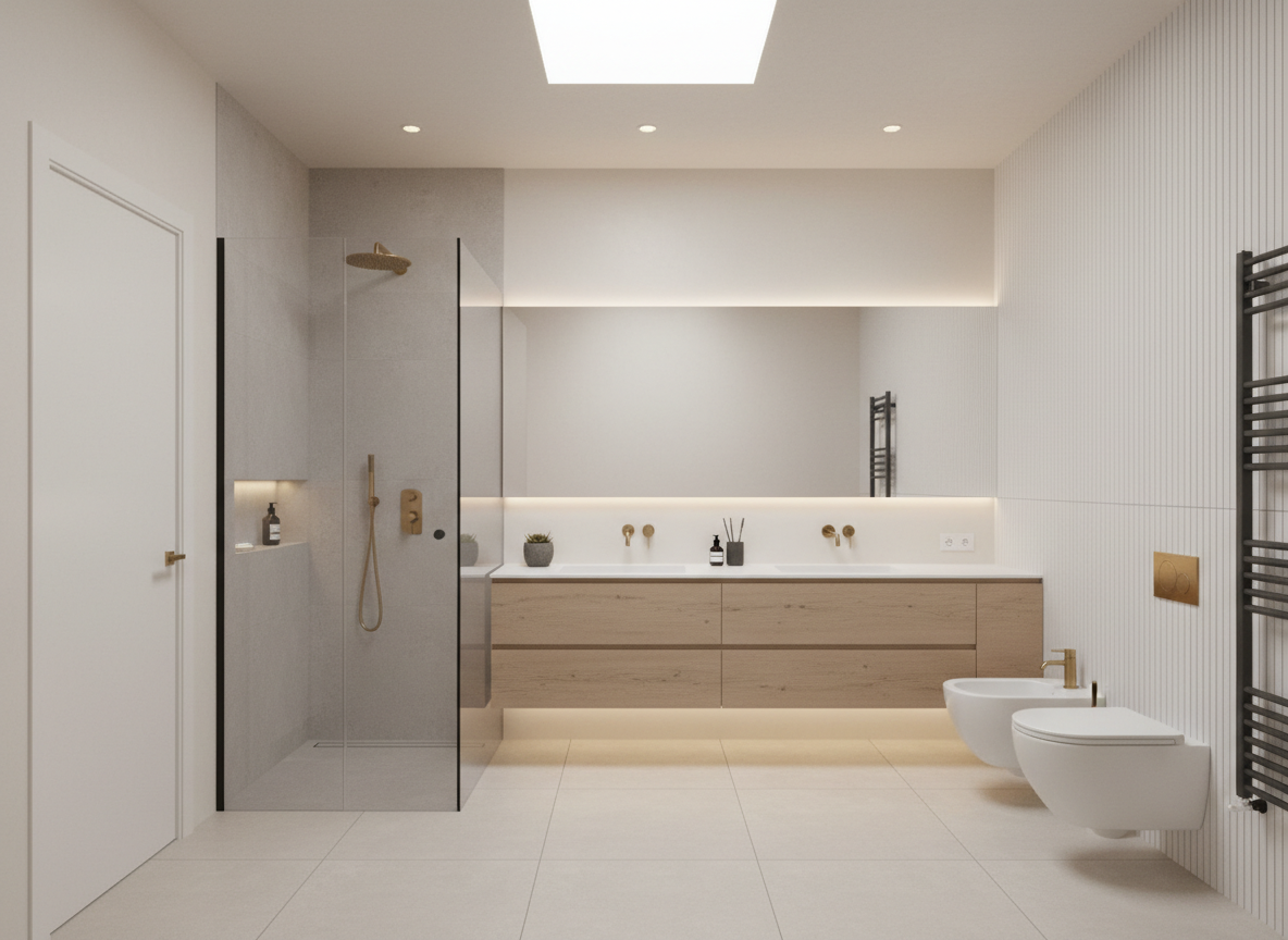 Дизайн ванной в стиле Минимализм — фото интерьера от нейросети RoomGPT