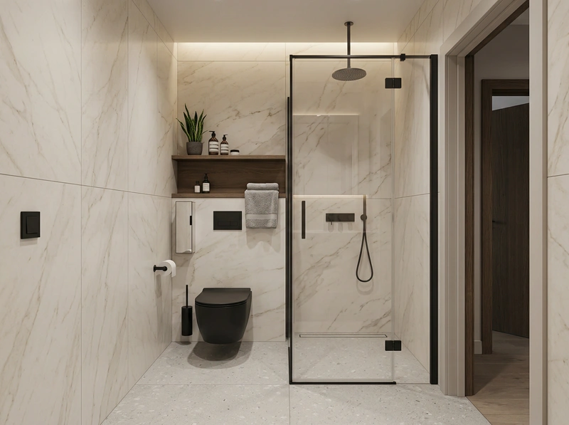 Дизайн ванной в стиле Минимализм — фото интерьера от нейросети RoomGPT