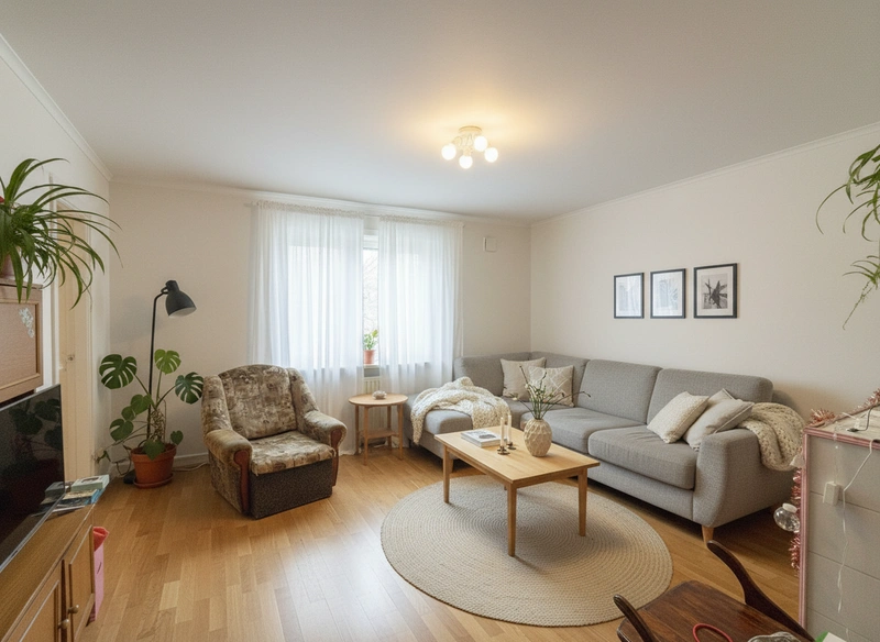 Дизайн интерьера в стиле Хюгге — Гостиная от нейросети RoomGPT